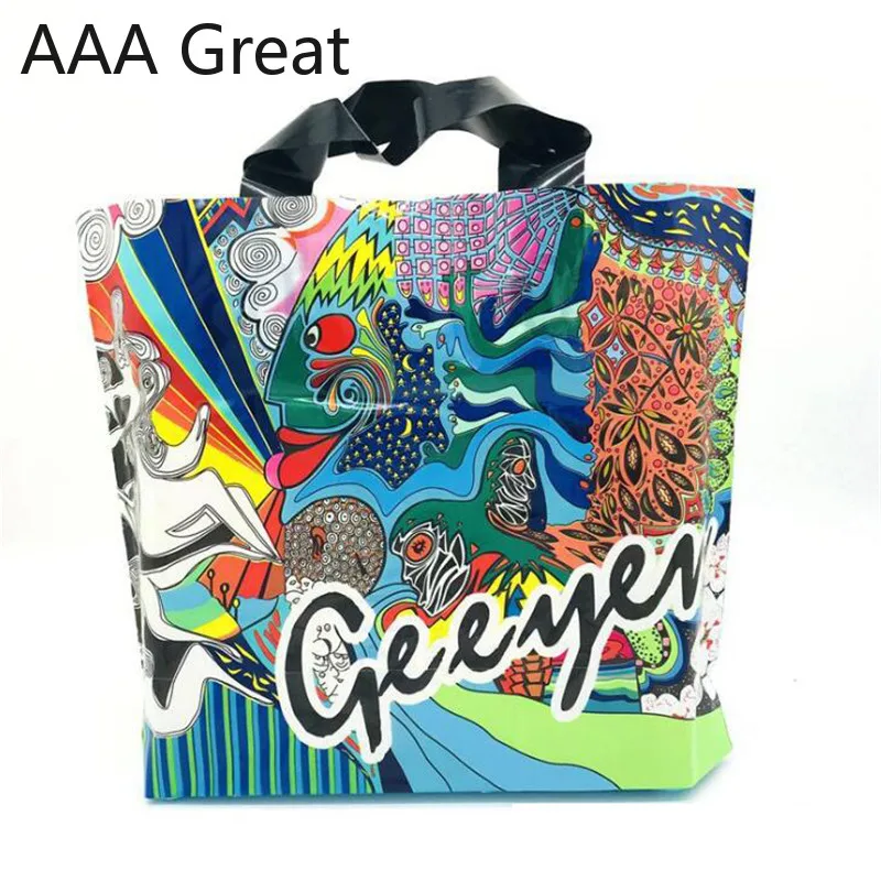 

150Pcs/Lot Carry Out Bags Gift Bag Retail Supermarket Grocery Shopping Plastic Bags With Handle Food Packaging Christmas Present