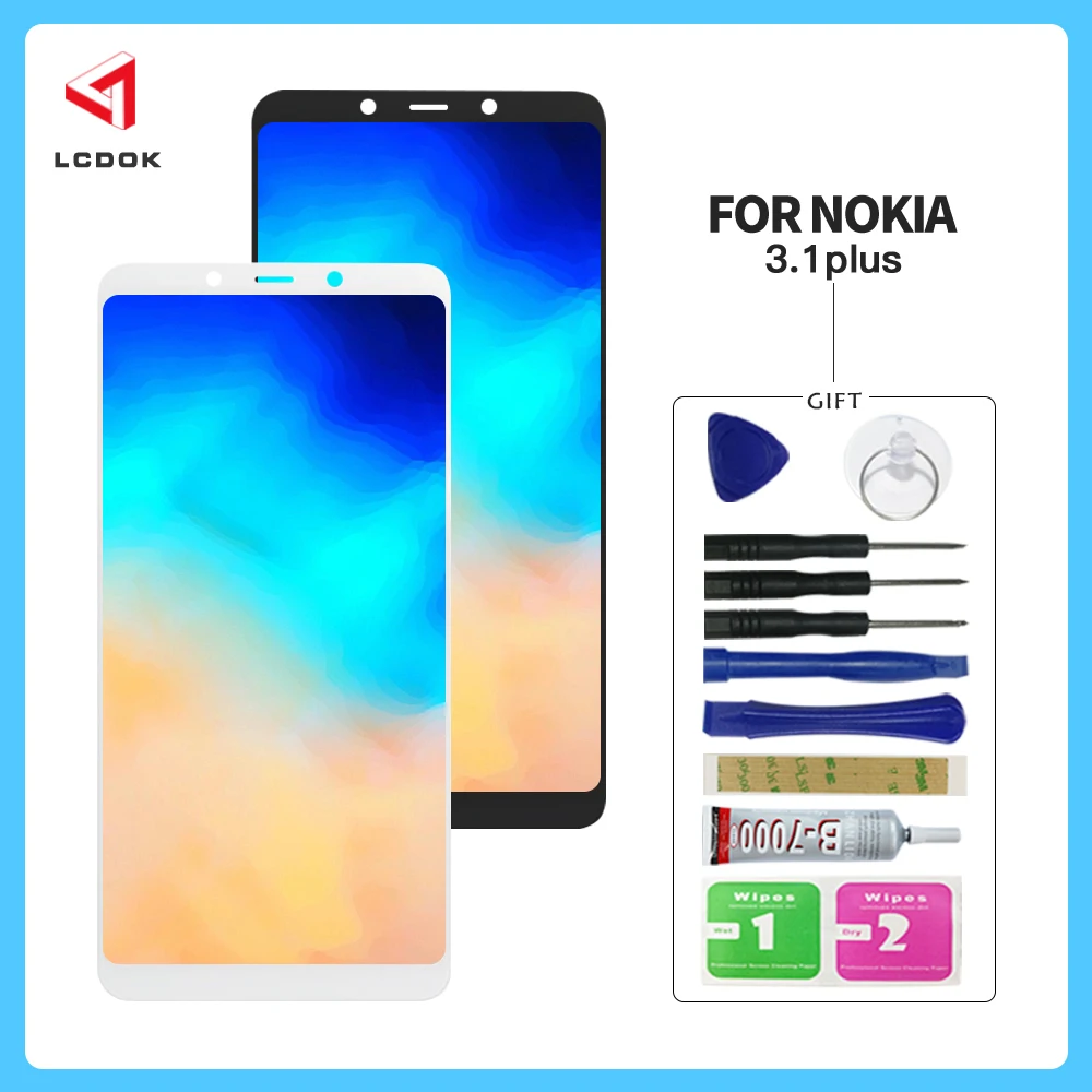 

For Nokia 3.1 Plus TA 1118 1125 1113 1117 1124 1125 LCD Display Touch Screen Digitizer Assembly Replacement For Nokia 3.1 Plus