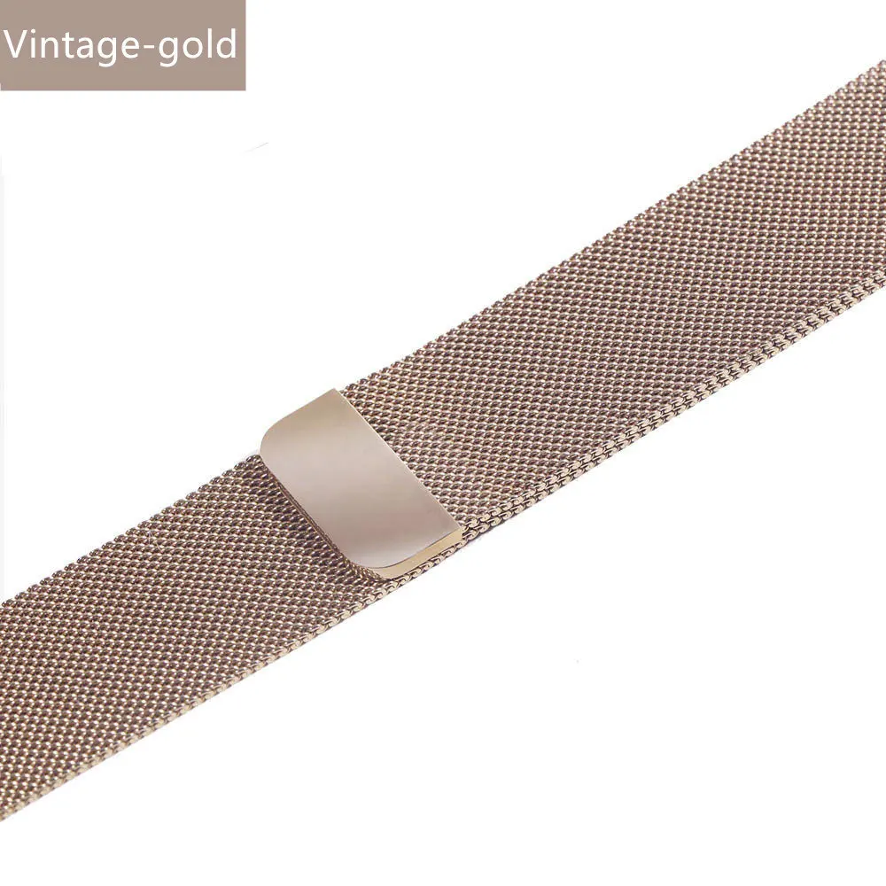 Миланская петля для Apple Watch ремешок 44 мм 40 мм iWatch ремешок 42 мм 38 мм браслет для часов из нержавеющей стали Apple watch 5 4 3 2 - Цвет ремешка: Vintage gold