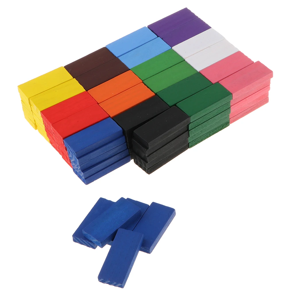 Набор деревянных блоков домино, 12 цветов, 120 шт., обучающая игрушка для детей, гоночный игровой набор домино