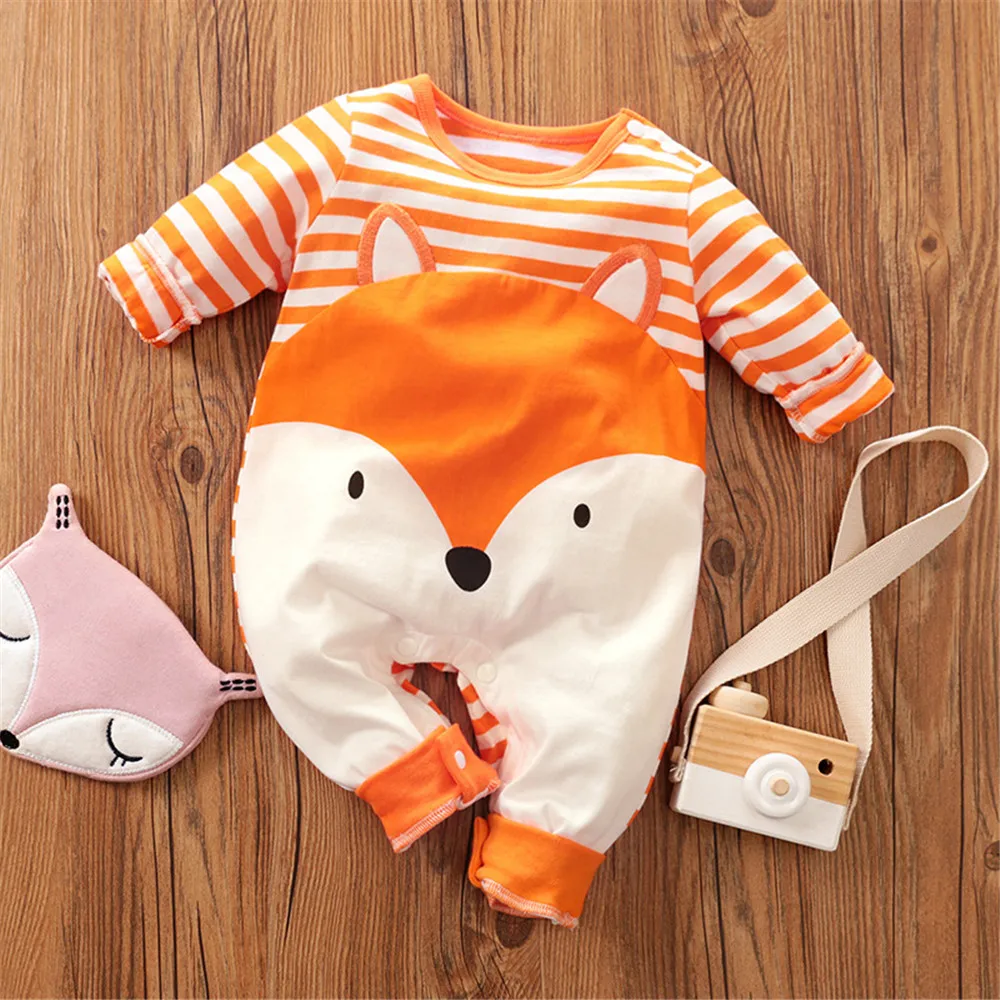 Prowow Fox Cartoon Baby Rompers 0-18M Baby Clothes For Newborns Cotton Cute Jumpsuit For Kids Boys Girls Children's Overalls Baby Bodysuits for boy