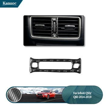 

For Infiniti Q50 Q60 2014-2019 Car Styling Carbon Fiber Interior Rear Air Vent Outlet Trim Cover Car Accessories