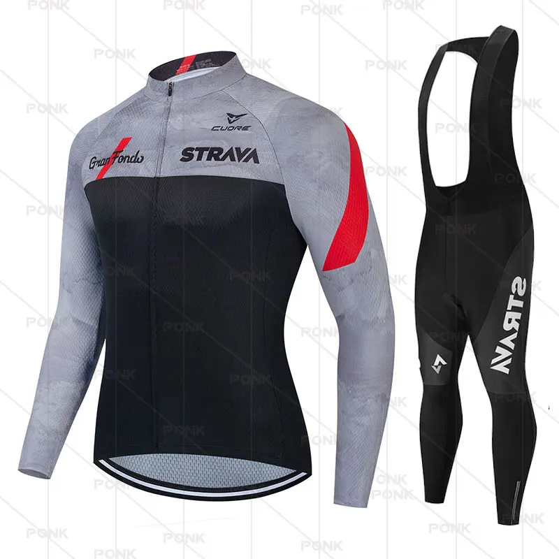Новинка 2021 профессиональный комплект одежды STRAVA для велоспорта с длинным
