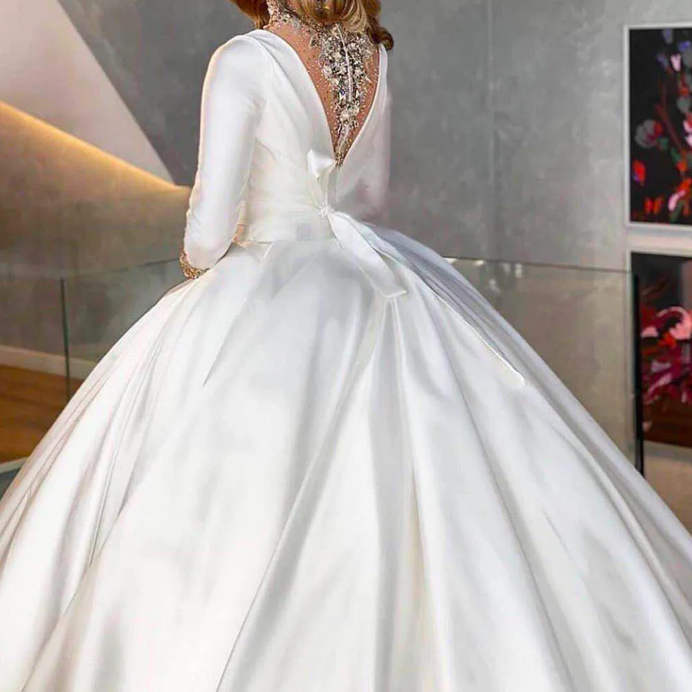 ball gown wedding dresses 2020 long sleeve crystal long sleeve satin puffy bridal dresses vestidos de noiva ball gown wedding dresses 2020 long sleeve crystal long sleeve satin puffy bridal dresses vestidos de noiva