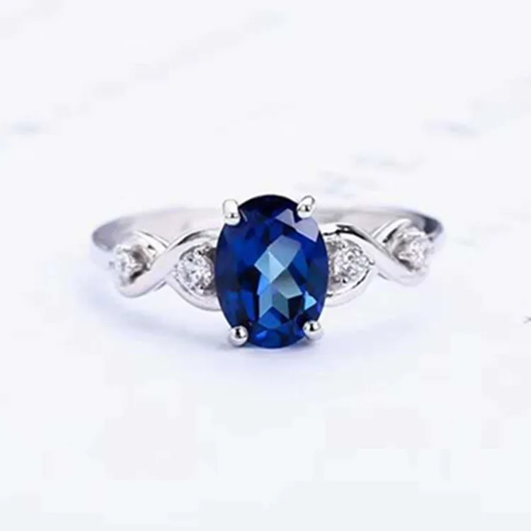 

Natural Switzerland Blue Topaz Ring Adjustable Adjustable Whole Net Ring Gem Full Fire Color Global