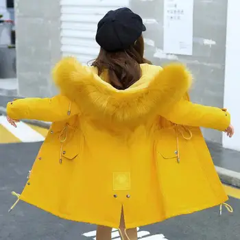 

2020 Russian Winter New Children Girls Fur Hood Coat Kids Girl Thick Warm Hooded Jacket For Girls Teenage Long Overcoat Outwear