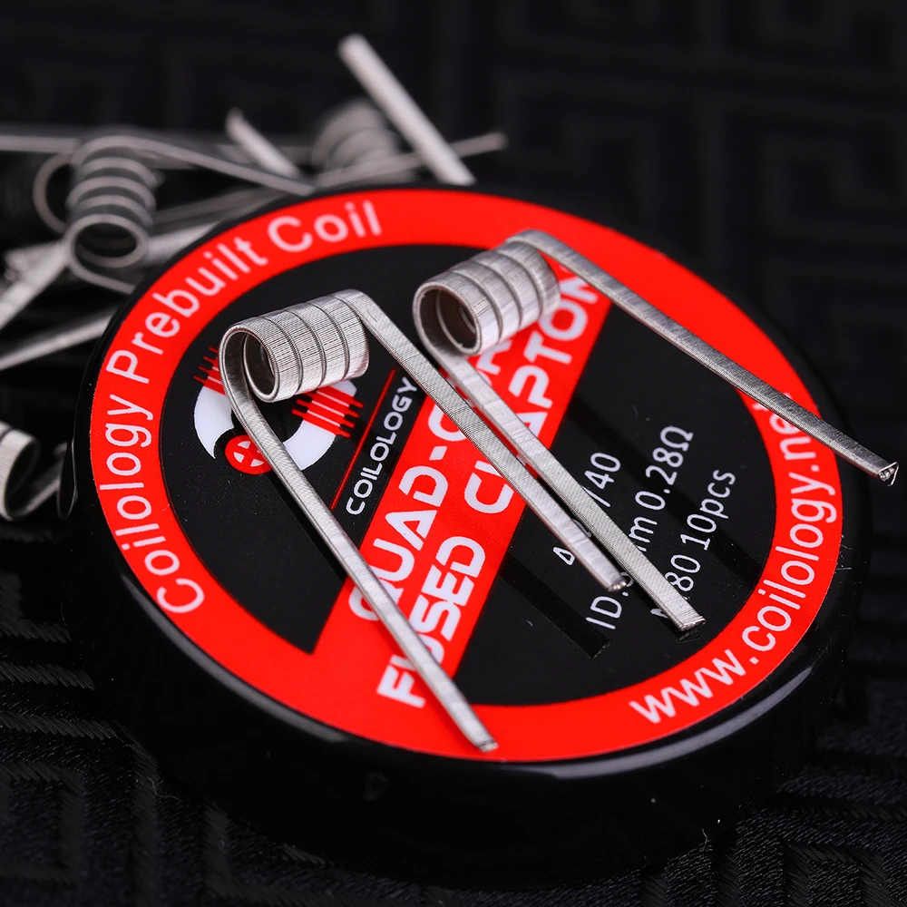 10 шт./упак. Coilology Quad Core Fused Clapton готовая катушка с сопротивлением Ni80 0 28 Ом для
