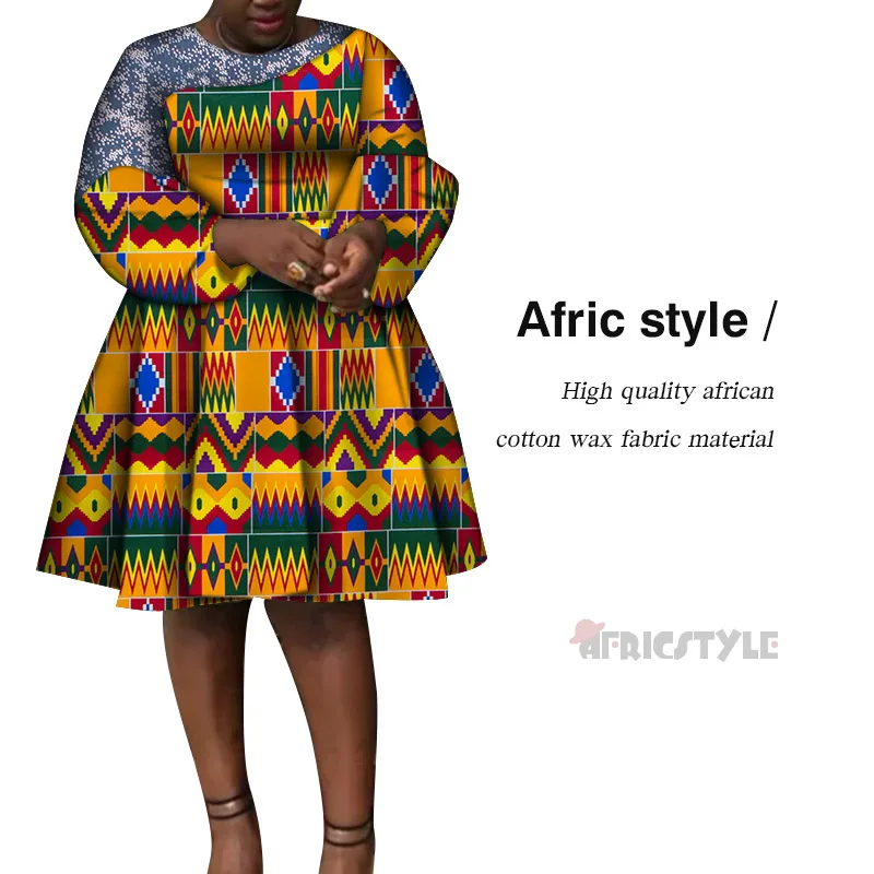 

2020 African Clothes for Women Long Sleeves of the Dress African Family Dress Fashionable Dress African Print Dress WY7296