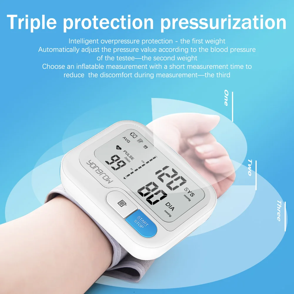 Automatic Digital Wrist Blood Pressure Monitor sphygmomanometer
