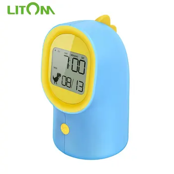 

LITOM HM315 Alarm Clock Children Study Calendar Digital Alarm Clock Multifunction With Dinosaur Alarm Sound Bedside LCD Clock
