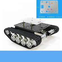 Металлический амортизирующий Танк шасси TS100 умный гусеничный робот Платформа акриловая панель для Arduino/NodeMCU/Raspberry Pi DIY