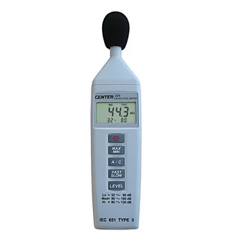 

CENTER-325 Sound Level Meter (Compact Size)，Level Range Display，Max/Min Function，Resolution 0.1dB， IEC 651 TYPE II.
