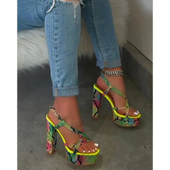 

2020 Women Sandals High Heels Candy Color Outdoor Open Toe Chunky Heels Fashion Ladies Shoes Summer New Plus Size 34-43