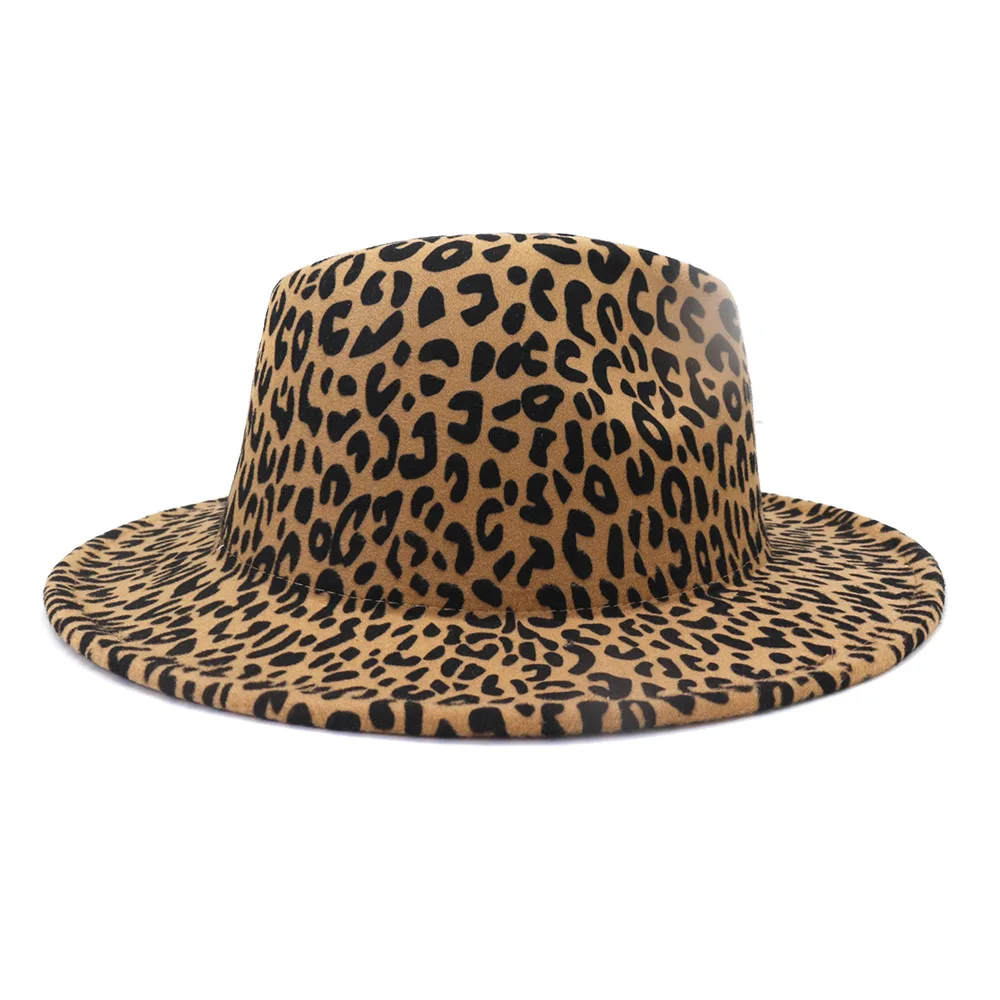 Fedora hat new leopard print bottom light green big brim Panama felt hat men's jazz hat new top hat ladies шляпаженская mens summer fedora hats