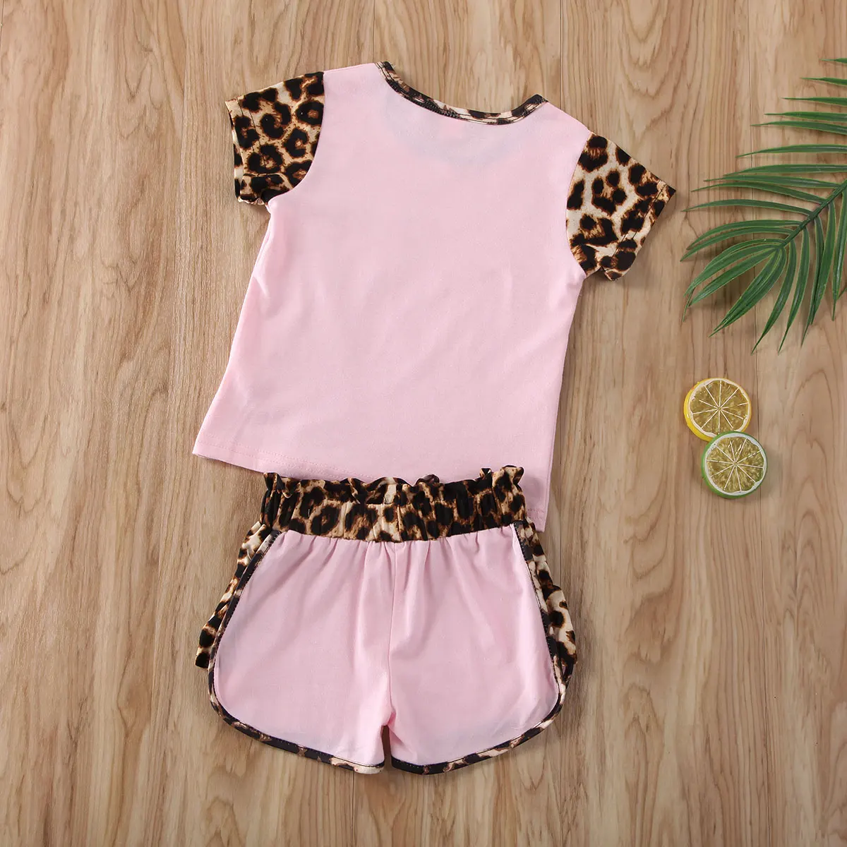Baby Summer Clothing 1-6Y Toddler Kid Baby Girl Short Sleeve Leopard Tops Shirt Short Pants Outfit Clothes Set 2PCS kids clothing set,girls clothing set,boys clothing set