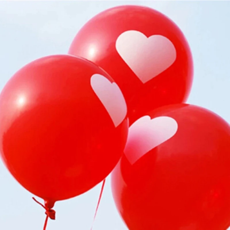 

Heart Print Balloos 12inch White Red Party Decoration Ballons Inflatable Helium Wedding Baloon Valentine's Day Decoration Globos