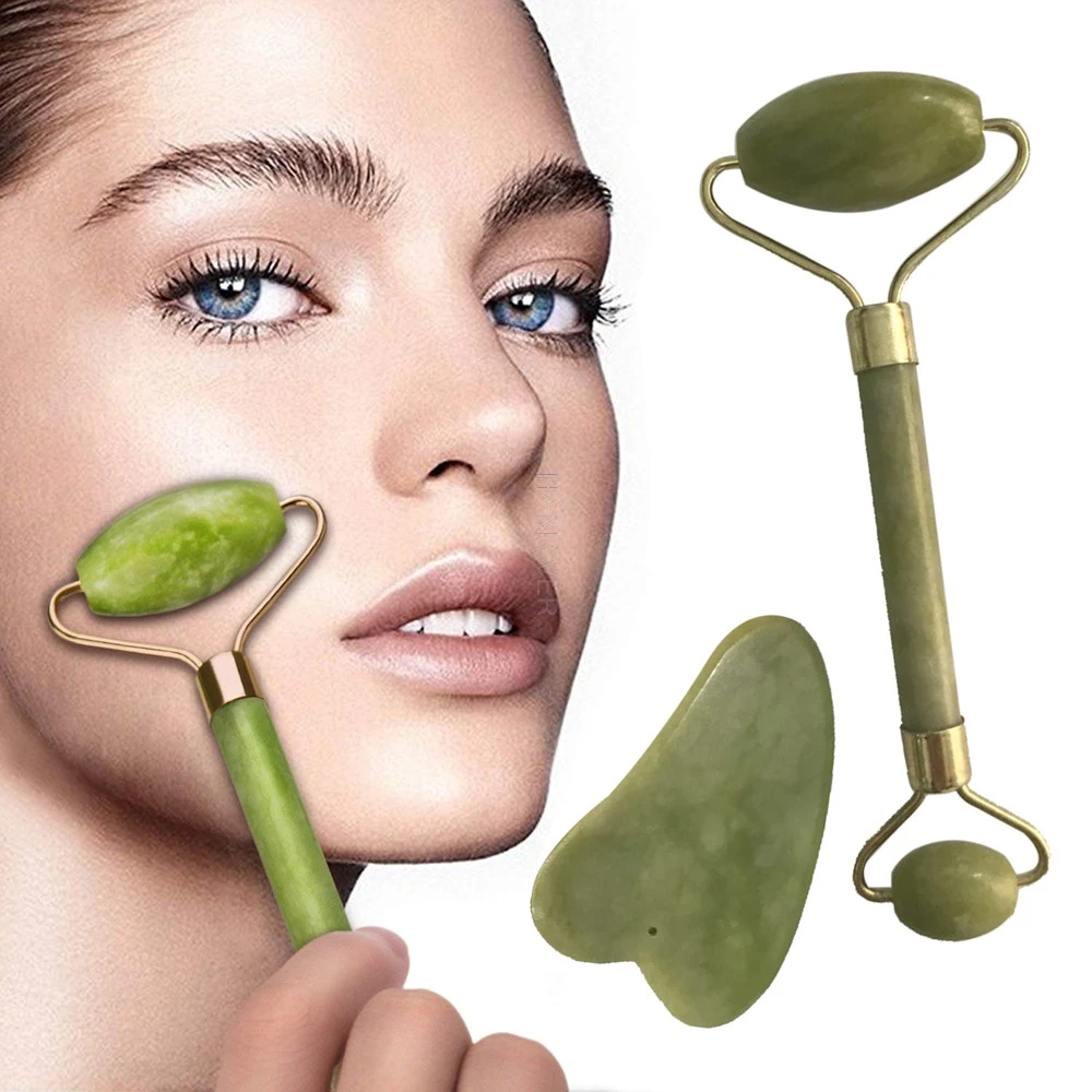 

Natural jade scrapping board Face face jade neck whole body multi-function massage stick massager portable massager