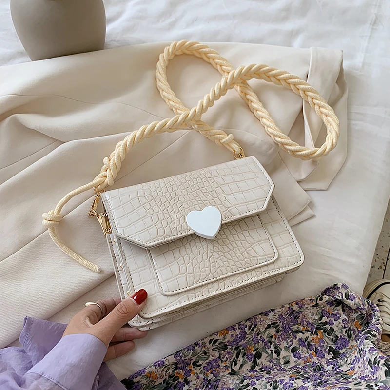 

2020 summer new female bag shoulder bag casual female bag solid color PU ladies bag stone grain crossbody bag small square bag