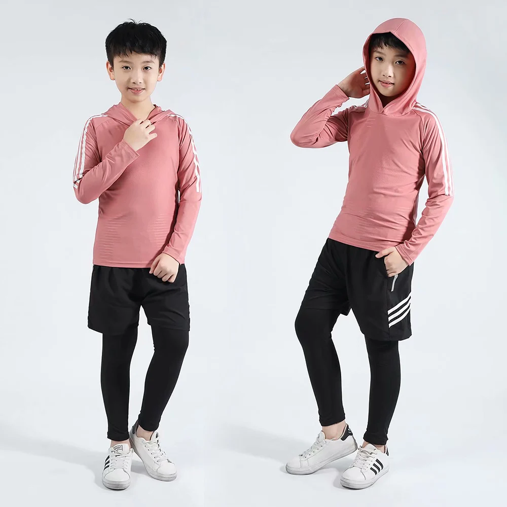

Children's thermal underwear set long-sleeved t-shirt hat and pants quick-drying clothes boys and girls clothes long Johns