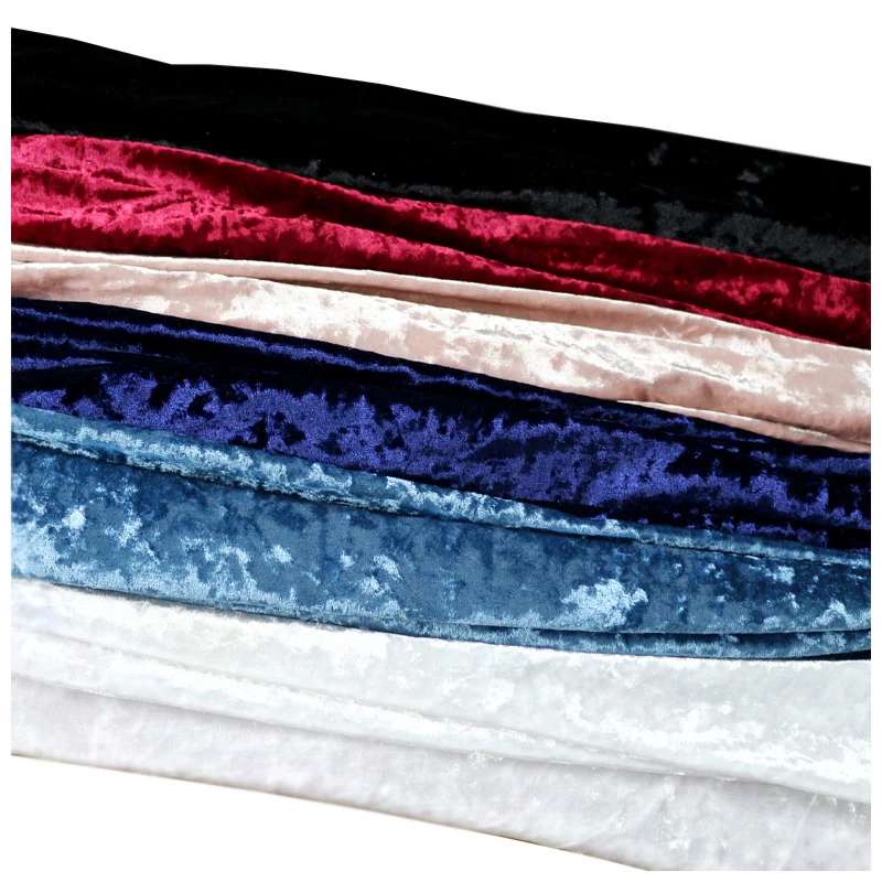 Blue Crushed Velvet Fabric