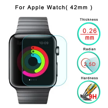 

9D 42mm Curved Edge HD Tempered Glass Dust-proof Waterproof Protector Film for IWatch 1 2 3 4 Samart Watch Wearing Equipment