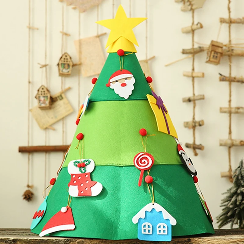 

Creative Felt Christmas Tree for Kids 3.2Ft Diy Christmas Tree with Toddlers 17Pcs Ornaments for Children Xmas Gifts Hanging Hom