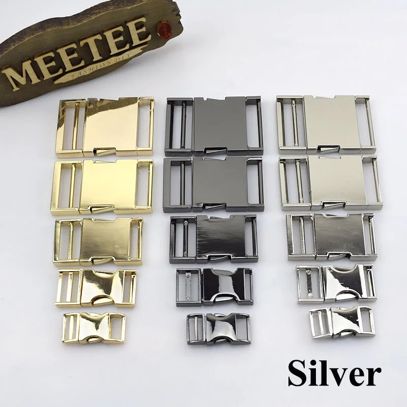 H6-2-silver Meetee 15-38 мм металлическое уплотнительное кольцо с пряжкой, застежка, веб-ремень, рюкзак, сумка, обувь, одежда, воротник, шитье, сделай сам, кожаное ремесло - Цвет: H6-2-silver