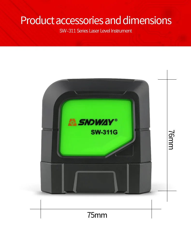Лазер sndway уровней Зеленый лазерный уровень самонивелирующийся вертикальный горизонтальный крест лазеры красная линия измерительные инструменты 2 линии лазеры уровень