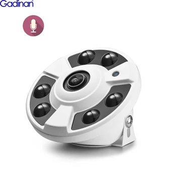 Gadinan H.265+ IP Camera 1.7mm Fisheye Lens 5MP 8MP Panoramic Indoor CCTV IP Camera Audio CCTV Home Phone View DC12V/ POE 48V 1