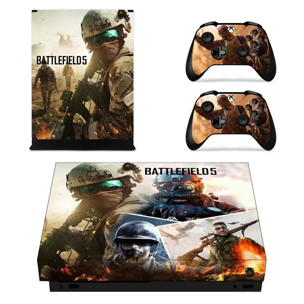 YSX1X1264 Battlefiled 5 Полное покрытие кожи консоли и наклейка на контроллер для Xbox One X кожи наклейки Винил - Цвет: YSX1X1264
