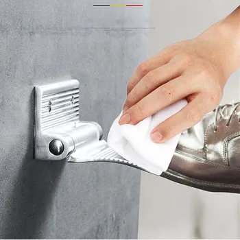 

Bathroom Wall Mounted Shower Safety Pedal Footstool With Screw Accesssories Rest Pedestal Punch Style For Washing Feet, Wiping