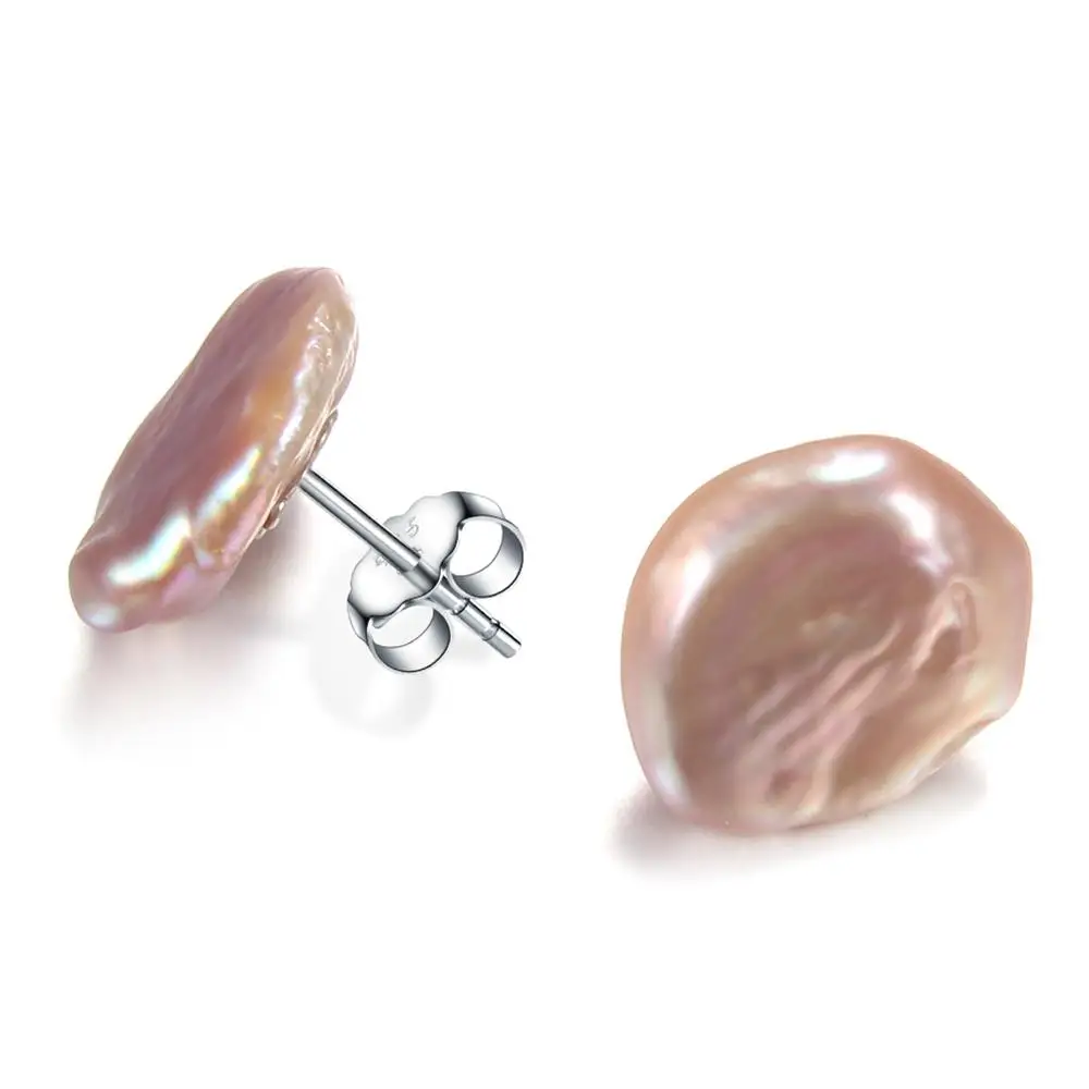 

Pearl Earrings Silver 925 Baroque Natural Freshwater Pearl Stud Earrings For Women Irregular Pearl Earrings Jewelry