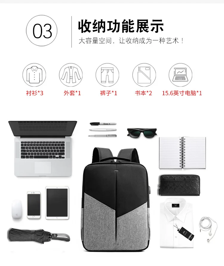 NU асимметричный дизайн USB рюкзак со вставками 15," ноутбук мужская стильная модная задняя Сумка Противоугонная сумка сумки женские мужские водонепроницаемые