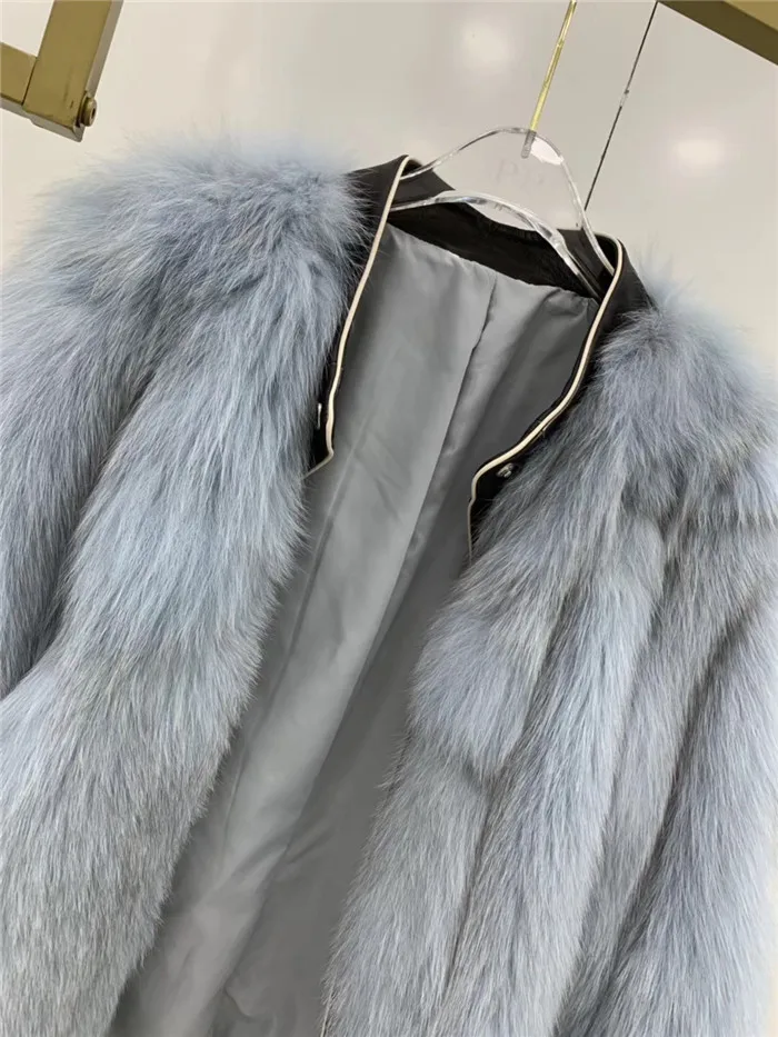 Abrigos mujer invierno шуба из натурального Лисьего меха женская зимняя короткая Повседневная мотоциклетная Лоскутная куртка из натуральной кожи Верхняя одежда