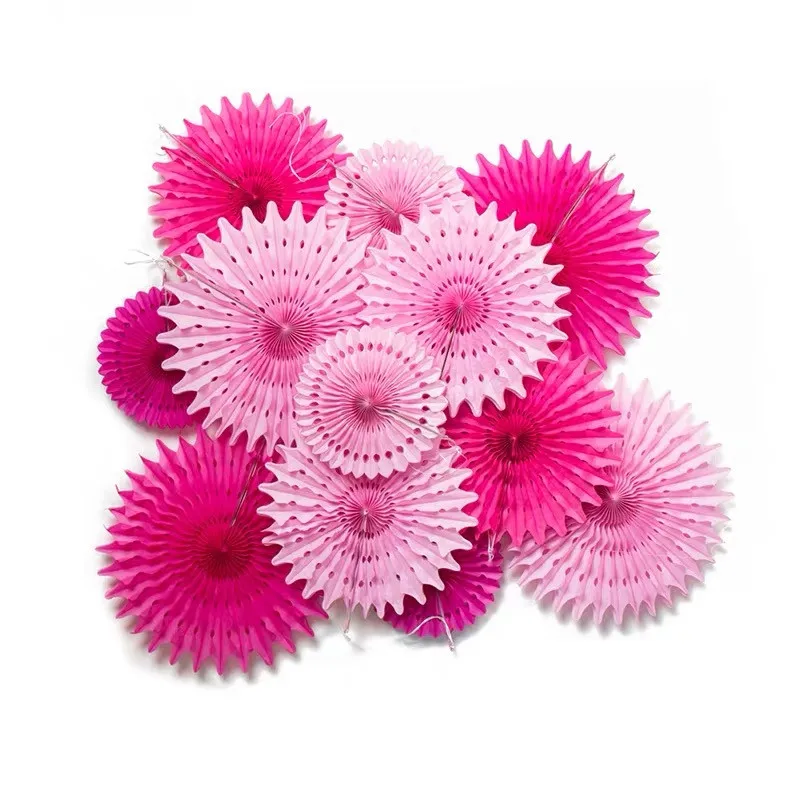 5 шт. папиросная бумага с вырезами бумажные веера Pinwheels Висячие поделки для душа