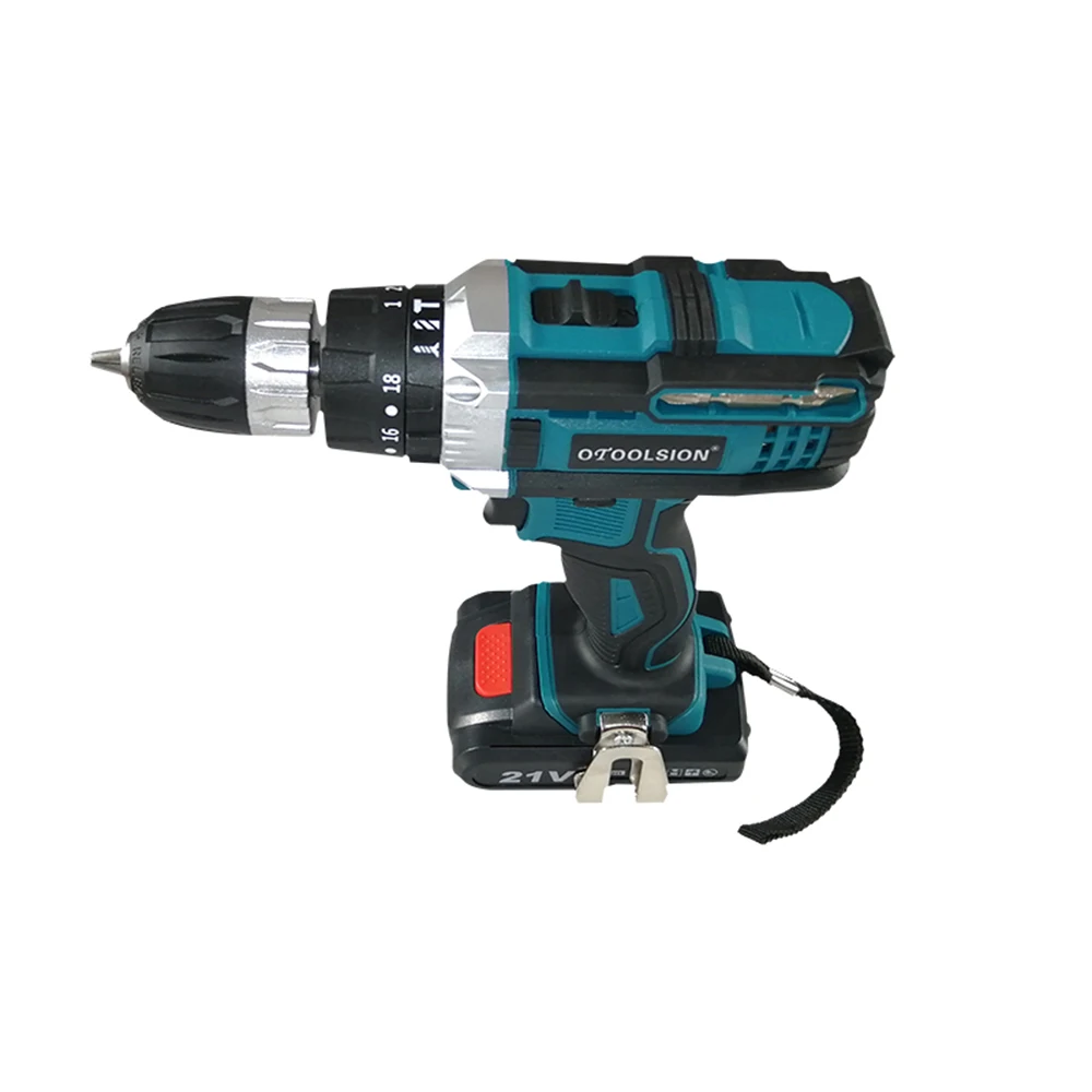 New 21V Impact Mini Drill Hammer Drill Electric Power Tool Cordless Impact Screwdriver Electric Hammer Drill For Renovation Team09