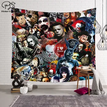 

PLstar Cosmos Tapestry Halloween IT Horror 3D Printing Tapestrying Rectangular Home Decor Wall Hanging style-2