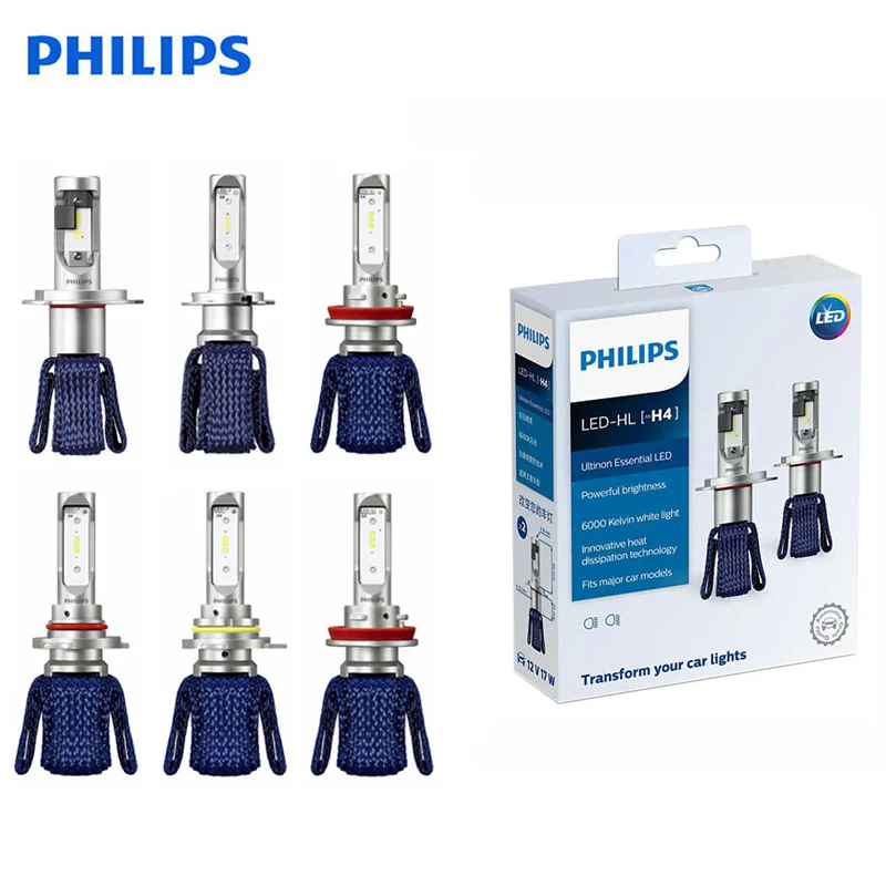 

Philips Ultinon Essential LED 6000K 12V H4 H7 H11 HB2 HB3 HB4 H1R2 9003 9005 9006 9012 Headlight H8 H11 H16 LED Fog Lamps ,2X