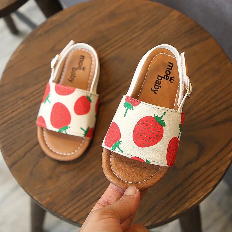 Jorkzaler/летние сандалии с рисунком фруктов для девочек Нескользящие сандалии для начинающего ходить ребенка Новая модная детская пляжная обувь