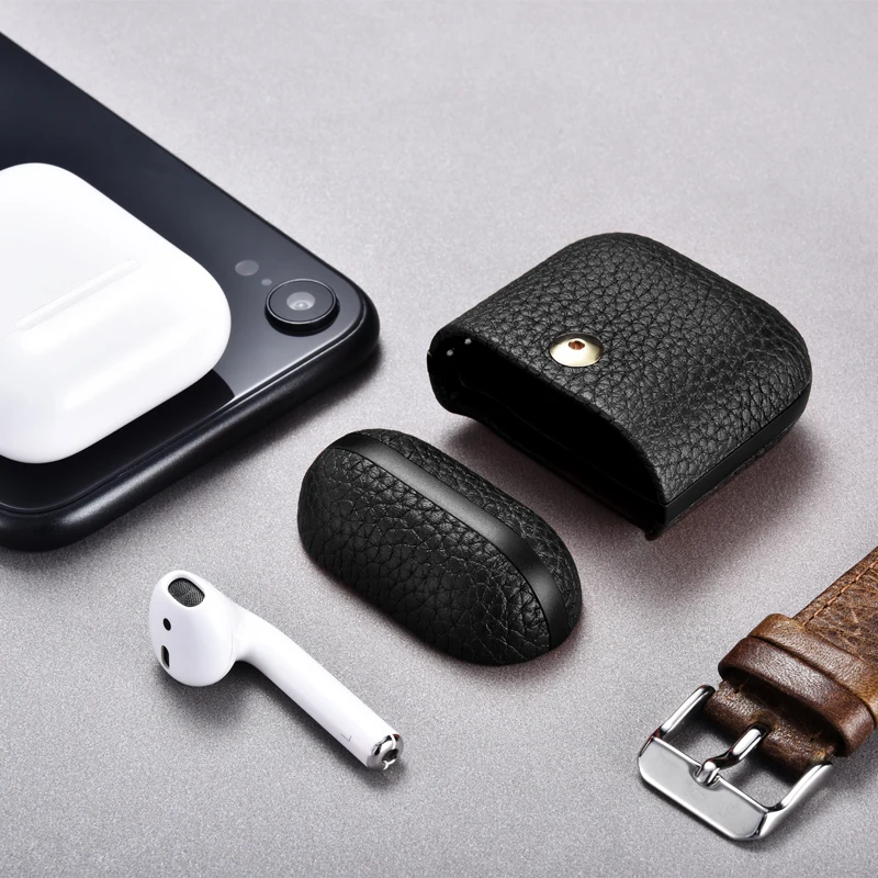 Чехол из натуральной кожи для Apple AirPods, беспроводные наушники, чехол для Air Pods 1 2, чехол для наушников, зарядная коробка, чехол