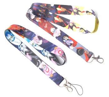 

Mixed cartoon mermaid Ursula Maleficent Villain Neck Strap Lanyards Badge Holder Rope Pendant Key Chain Accessorie