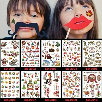 

1 Sheet Luminous Kids Temporary Tattoo Sticker Fake Christmas Flash Waterproof Fashion Small Body Art For Child