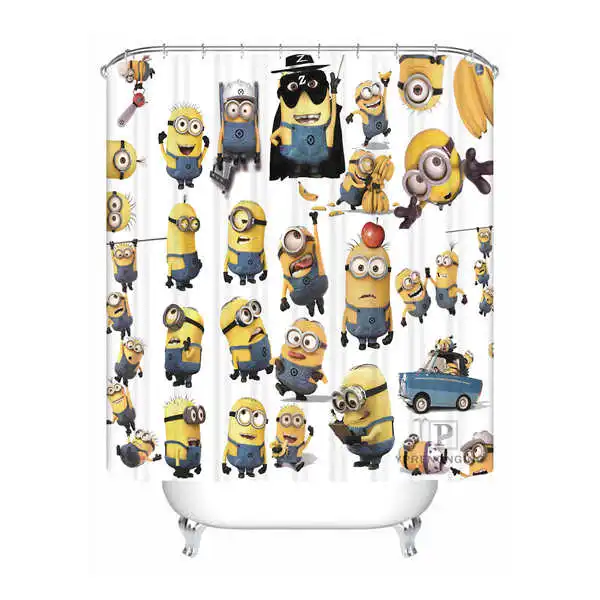 Shower Curtain Пользовательские Водонепроницаемый душ Шторы Миньоны Гадкий я Отпечатано Ванная комната Декор различные размеры#180324-01-41 - Цвет: Shower Curtain