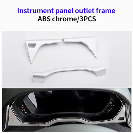 ABS chrome Для AUDI Q5L ABS приборная панель розетка рамка хромированная формовочная отделка 3 шт - Цвет: ABS chrome
