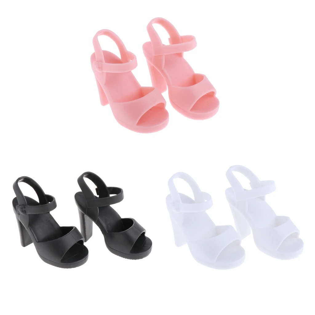 Fashion Doll Shoes Jelly Sandals Summer Outfit for 1/4 BJD DOD SD DD Dolls Casual Wear, Plastic - Pink/White/Black Optional