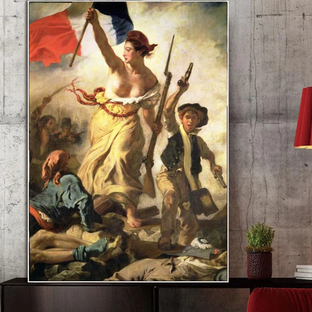 Liberty Leading the People by Eugène Delacroix Printed on Canvas 3