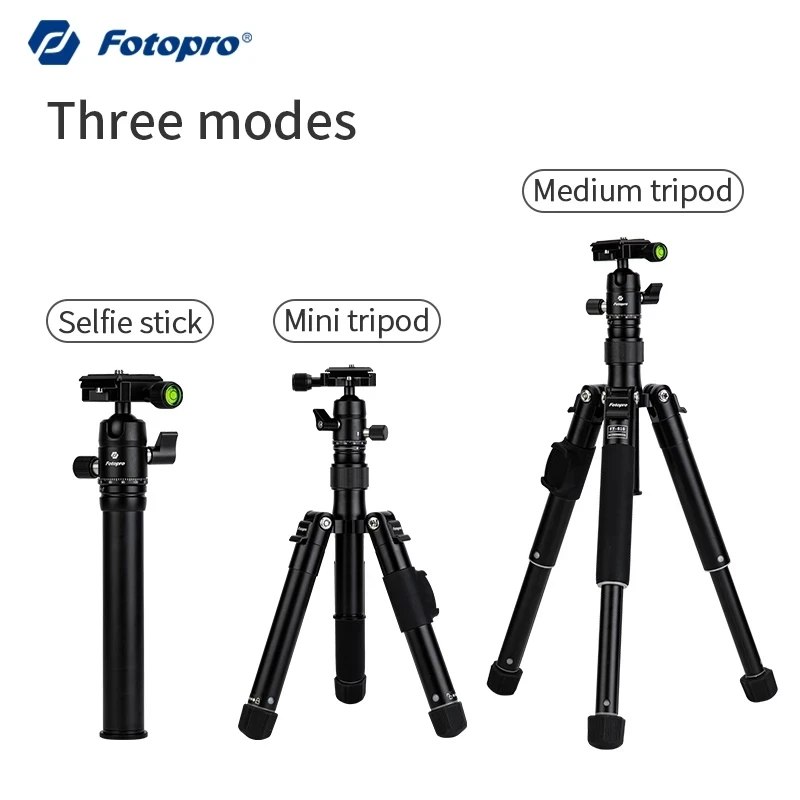 Fotopro Fy-810 High 1.39M Mini Compact Alluminio Leggero Treppiede Selfie Stick Per Canon Nikon Sony Slr Camera Smartphone