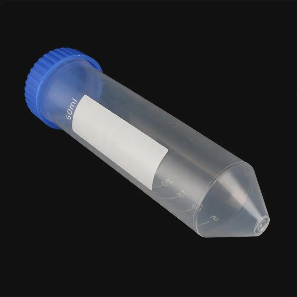 Centrifuge Tube 2Pcs 50ml Plastic Transparent Centrifuge Tube with Scale Free-standing Screw Cap Cone Bottom Laboratory Tool