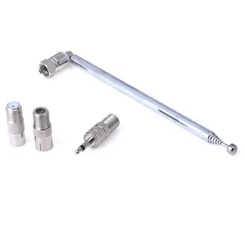 

3.5mm F Type Radio Telescopic Aerial Expansion Antenna 76cm Radio Telescope Antenna 7 Section With 3 Adapter