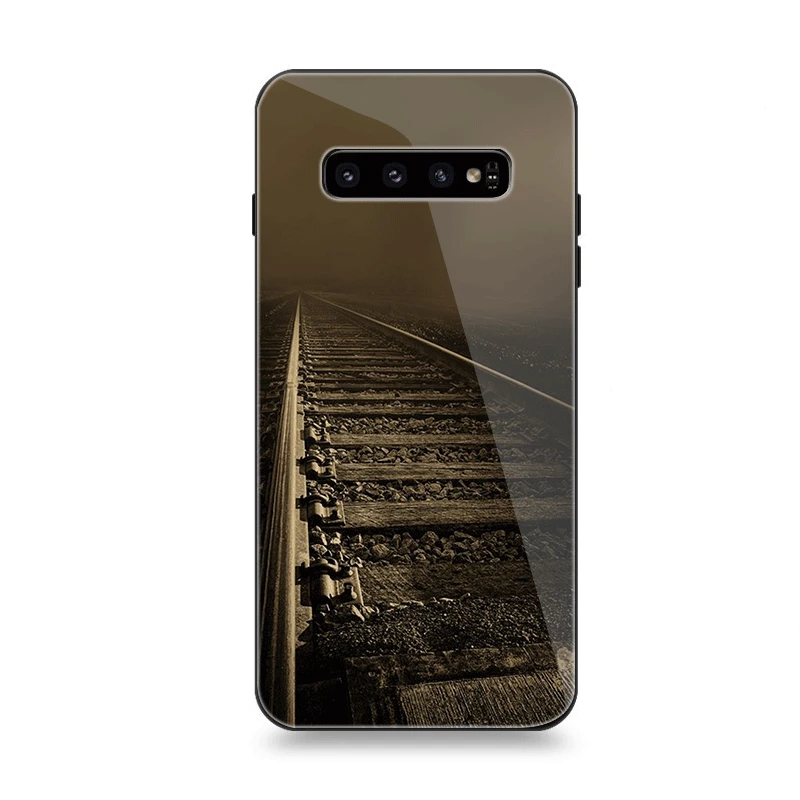 Мобильный чехол для телефона Стекло для samsung A10 A20 A30 A40 A50 A60 A70 S7 край S8 Plus Note 8 9 S10 крышка модные рельсы для поезда - Цвет: G12